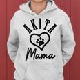 Akita Mama Heart Paw Cute Dog Lover Akita Inu Mom Women Hoodie