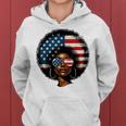 Black Girl Us Flag Melanin Afro 4Th Of July African American Women Hoodie