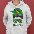 Brazilian Brasileira Girl Brazilian Heritage Brazil Flag Kapuzenpullover für Damen