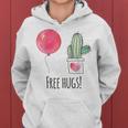 Cactus Free Hugs Balloon Heart Succulent Cactus Felpa con cappuccio da donna