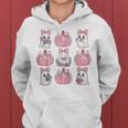 Cute Ghost Florals Pink Coquette Bows Pumpkin Halloween Girl Women Hoodie