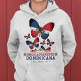 Farfalla Repubblica Dominicana Per Donne E Bandiera Dominicana Felpa con cappuccio da donna