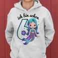 Girls' Mermaid Ich Bin Schon 6 Geburtstag Kapuzenpullover für Damen