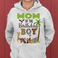 Mom Of The Birthday Boy Wild Zoo Theme Safari Party Women Hoodie