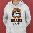 Retro Bears Girl Messy Bun Sports Fan Team Spirit Women Hoodie