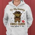 Virgo Queen Messy Bun It's My Birthday Black Woman Women Hoodie