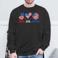 4Th Of July Peace Love America Us Flag Fourth Of July Sweatshirt Gifts for Old Men