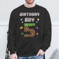 5Th Birthday 5 Years Old Video Gamer Pixel Birthday Boys Sweatshirt Gifts for Old Men