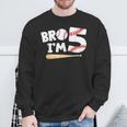 5Th Birthday Boy Bro I'm 5 Year Old Baseball Theme Sweatshirt Gifts for Old Men