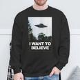 Alien Ufo Hunter I Want To Believe Sweatshirt Geschenke für alte Männer