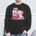 Axolotl Strawberry Milk Retro Kawaii Japan Axolotl Sweatshirt Geschenke für alte Männer