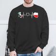 Bandiera Italiana Polacca Battito Cardiaco Polonia Italia Felpa Regalos para ancianos