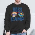 Boss Friend Camp Vacation Retro Camping Summer Sunset Tent Sweatshirt Gifts for Old Men