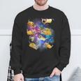 Burrito Pizza And Taco Cat In Space Tacocat Idea Sweatshirt Geschenke für alte Männer