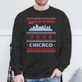 Chicago Flag City Skyline Chicago Fan Ugly Christmas Sweater Sweatshirt Gifts for Old Men