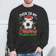 This Is My Christmas Pajama Soccer Santa Hat Xmas Pjs Sweatshirt Gifts for Old Men
