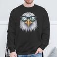 Cool Face Eagles With Sunglasses Vintage Eagles Flying Bird Sweatshirt Gifts for Old Men