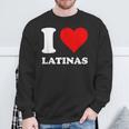 Corazón Rojo I Love Latinas Camisa de entrenamiento Regalos para ancianos