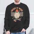 Creep It Real Skateboarding Ghost Retro Halloween Costume Sweatshirt Gifts for Old Men Creep It Real Skateboarding Ghost Retro Halloween Costume Sweatshirt Gifts for Old Men