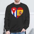Cuba España Banderas Corazón Camisa de entrenamiento Regalos para ancianos
