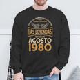 Cumpleaños Hombre Regalos Las Leyendas Agosto 1980 Camisa de entrenamiento Regalos para ancianos