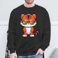 Cute Baby Bengal Tiger With Sunglasses Sweatshirt Gifts for Old Men