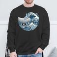 Cute Wave Of Blue Cats Blue Cats Wave Sweatshirt Gifts for Old Men