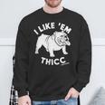 Divertente Bulldog Inglese I Like Em Thicc Cane Silhouette Felpa Regalos para ancianos