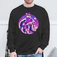 Divertente Maglietta Genderfluid Surf Cat Gender Fluid Pride Flag Felpa Regalos para ancianos