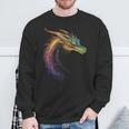 Drachen-Zeichnung Buntes Tier-Kunstwerk Fantasy-Drache Sweatshirt Geschenke für alte Männer