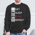 Eat Sleep Game Repeat Essen Schlafen Gamecken Wiederholen Sweatshirt Geschenke für alte Männer