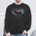 Elk Nordlicht Winter Hiking Alaska Nature Lovers Sweatshirt Geschenke für alte Männer