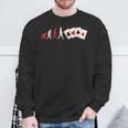 Evolution Humaine Poker Argent Bluff Jeux De Cartes Cadeau Sweater e Cadeaux pour les vieillards