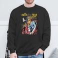 Faith Over Fear American Flag Jesus Christ Lion Sweatshirt Gifts for Old Men