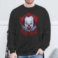 Free Halloween Hugs Evil Killer Scary Clown Horror Halloween Sweatshirt Gifts for Old Men