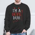 Lazy Easy Im A Devil Costume For Diy Halloween Party Sweatshirt Gifts for Old Men