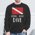 Scuba Diving Diver Flag Scuba Crawl Walk Felpa Regalos para ancianos