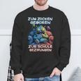 Gamer Computer Zum Zocken Geboren Zur Schule Gezwungen Sweatshirt Geschenke für alte Männer