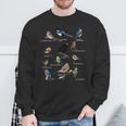 Garden Birds Bird Drawing Bird Blue Tit Robin Sweatshirt Geschenke für alte Männer