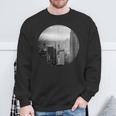Grafica Bianca E Nera Con Scritta Pothole Skyscraper Cityiew Felpa Regalos para ancianos