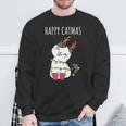 Happy Catmas Lustiges Weihnachts Katze Christmas Tree Sweatshirt Geschenke für alte Männer