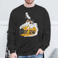 Hefeweizen Welle Mit Surfende Weißwurst Basst Scho Pretzel Sweatshirt Geschenke für alte Männer