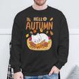 Hello Autumn Cute Cat Foglia D'acero Autunnoibes Ringraziamento Felpa Regalos para ancianos