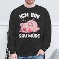 Ich Bin Sau Müde Schwin Sleep Sweatshirt Geschenke für alte Männer