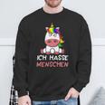 Ich Hasse Menschen Unicorn Sweatshirt Geschenke für alte Männer