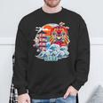 Japonés Daruma Gran Ola Kanagawa Japón Arteintage Camisa de entrenamiento Regalos para ancianos