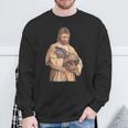 Jesus Loves Moo Deng Bouncy Pig Cute Baby Hippo Meme Sweatshirt Gifts for Old Men
