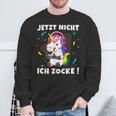 Jetzt Nicht Ich Zocke Gaming Gamer Unicorn Sweatshirt Geschenke für alte Männer