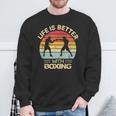 Kickboxing Life Is Better With Boxing Boxer Retro Sweatshirt Geschenke für alte Männer