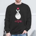 Kpop Finger Heart K-Pop Korean Saranghae Fan Sweatshirt Geschenke für alte Männer